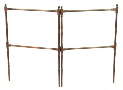 Appraisal: An early th century turned mahogany double towel airer in