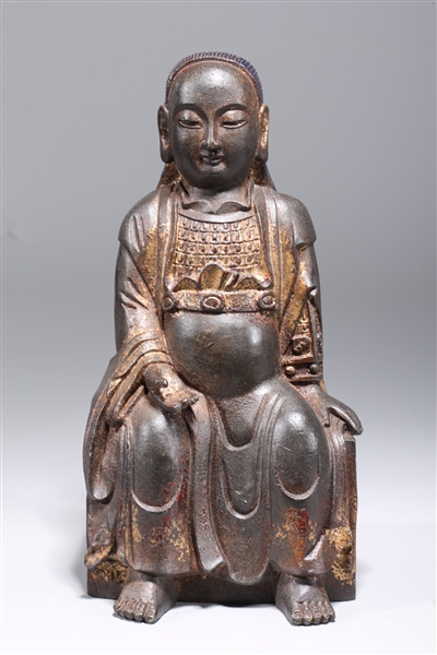 Appraisal: Chinese bronze seated Buddha some gilt remaining overall good condition