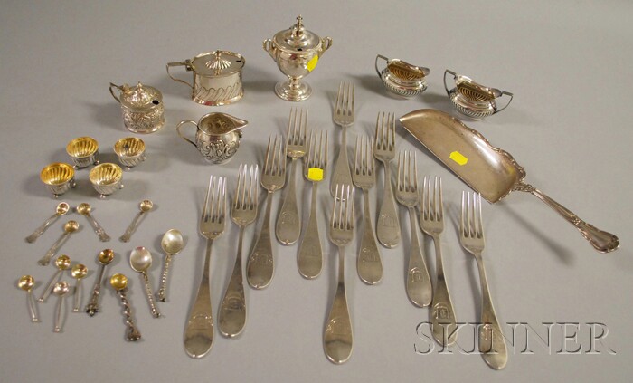 Appraisal: Group of Silver and Silver-plated Flatware and Other Items including