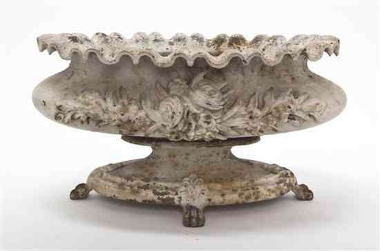 Appraisal: A Cast Iron Jardiniere having a ruffled rim over the