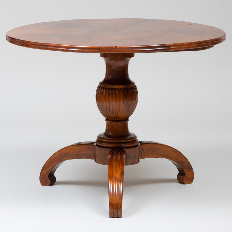 Appraisal: Italian Walnut Center Table x in diam Condition Minor nicks