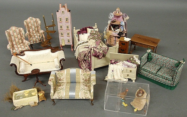 Appraisal: - Group of miniature scale furniture and accessories some from