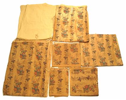 Appraisal: Printed cotton set of bedhangingscirca