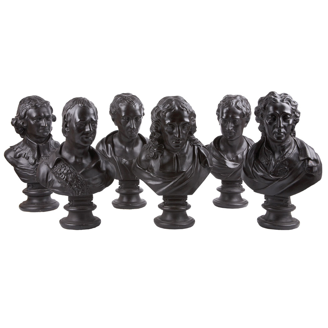 Appraisal: Group of Six English Plaster Busts of Gentlemen Each on