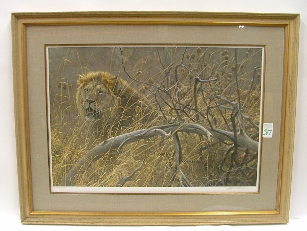 Appraisal: ROBERT BATEMAN OFF-SET COLOR LITHOGRAPH Canadian born titled Encounter in