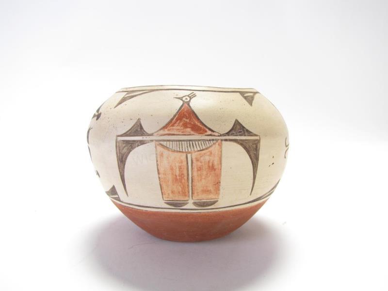 Appraisal: Native American Acoma Pottery Bowl hand painted brown and orange