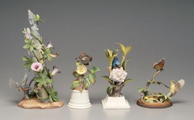 Appraisal: Four Boehm bird figurines parula warbler with morning glory number