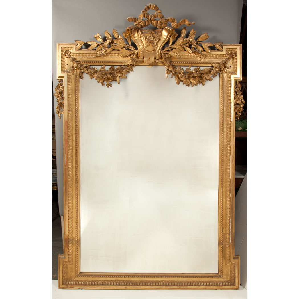 Appraisal: Louis XVI Style Gilt-Wood Overmantel Mirror Late th early th