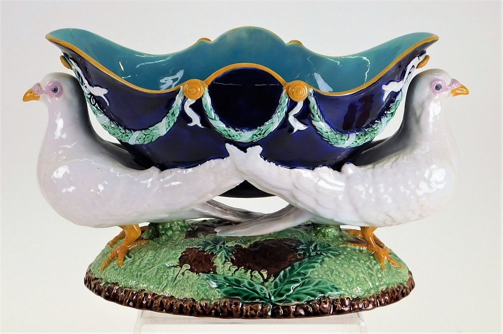 Appraisal: George Jones Majolica Figural Center Bowl England Late th Century