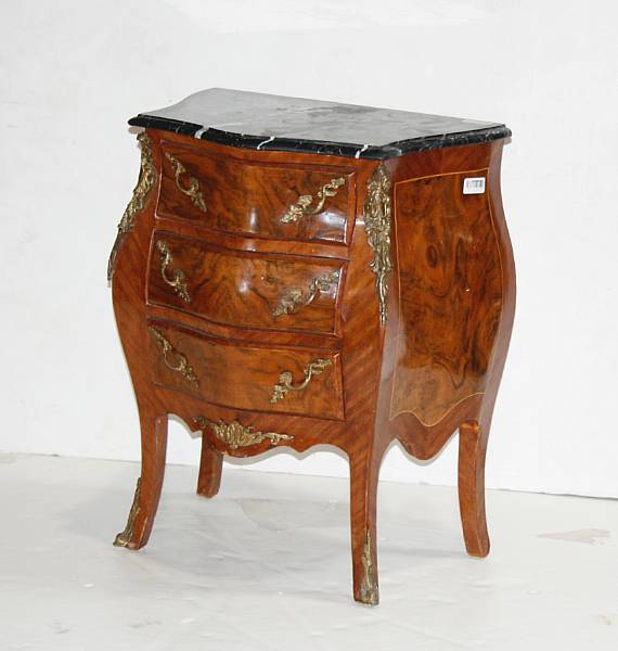 Appraisal: A pair of Rococo style walnut commodes height in width