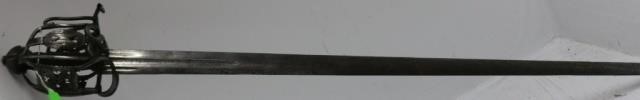 Appraisal: EARLY TH C SCOTTISH BASKET HILTED BROADSWORDWITH ORIGINAL WRAPPED LEATHER