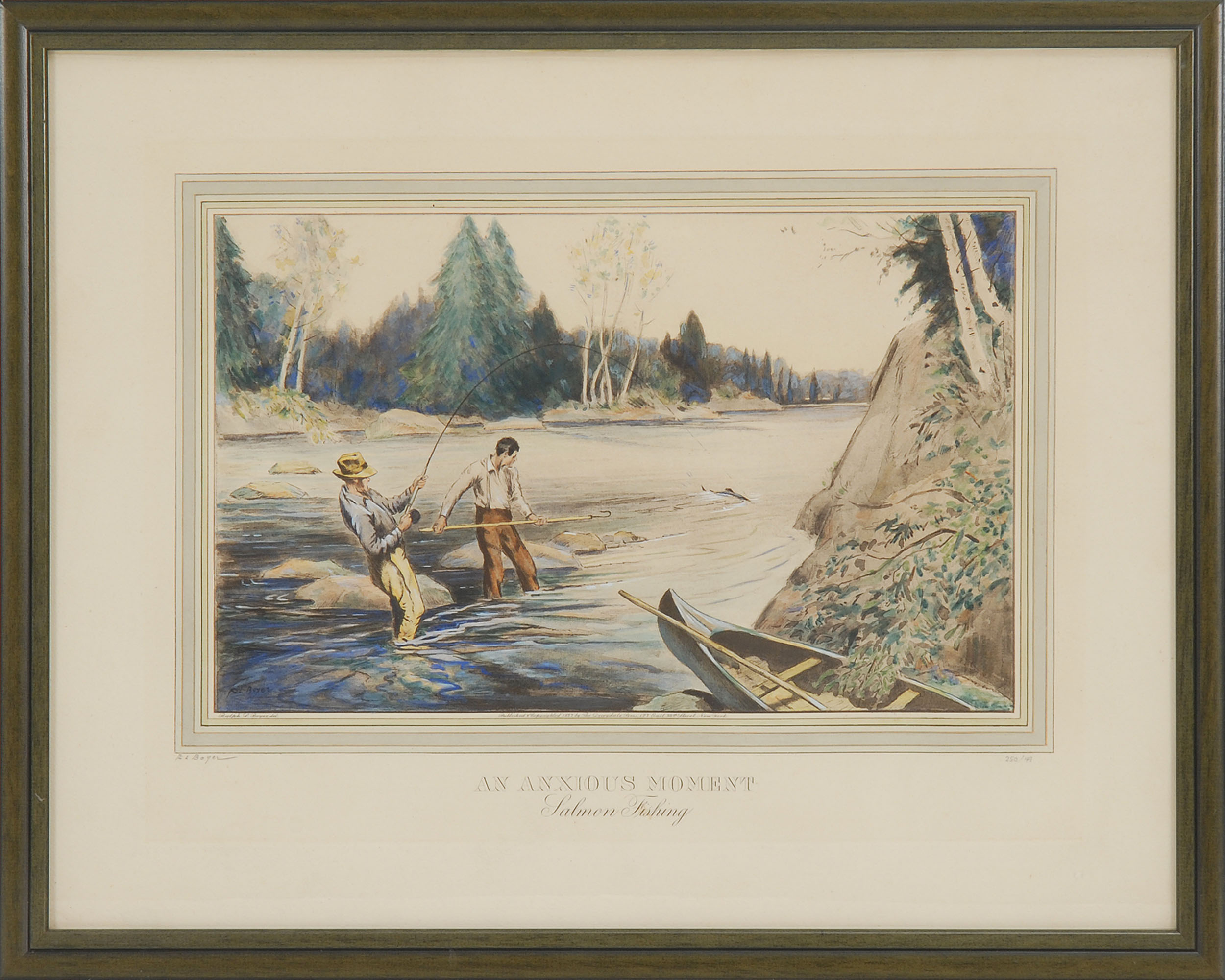 Appraisal: RALPH LUDWIG BOYERAmerican - An Anxious Moment - Salmon Fishing