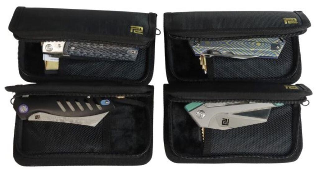 Appraisal: lot of Artisan Cutlery flipper knives new in zippered case