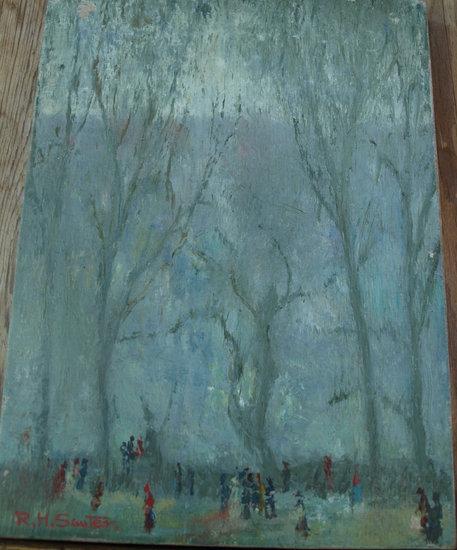 Appraisal: R H SauterFigures Among Treessignedoil on canvas cm x cm