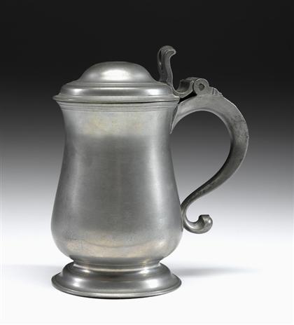 Appraisal: Pewter quart tulip tankard william will philadelphia pennsylvania - Domed