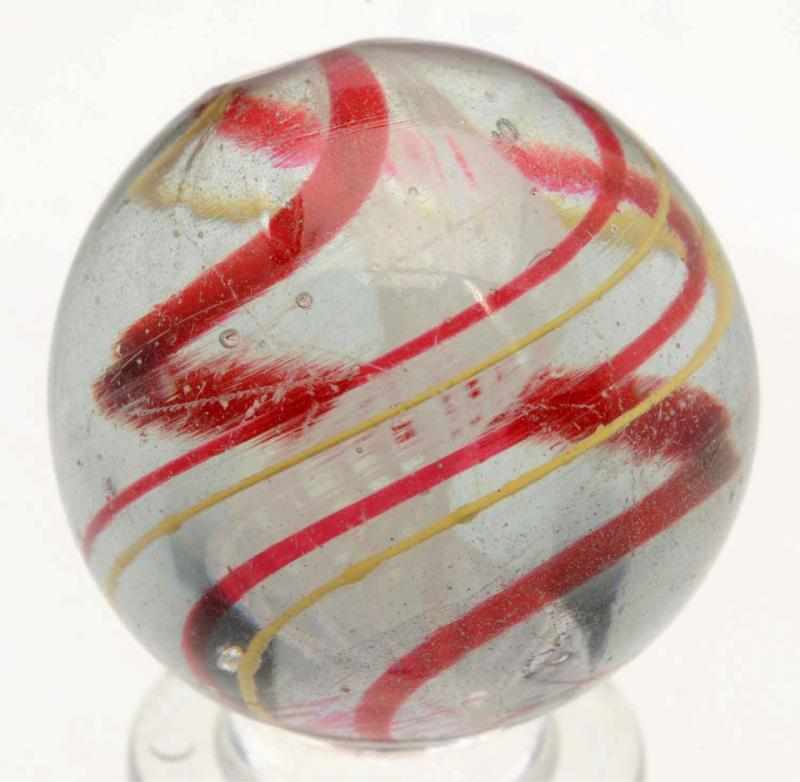 Appraisal: Tornado Twist White Latticino Swirl Marble Faceted pontil Heavily twisted