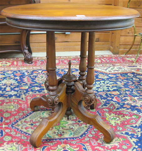 Appraisal: VICTORIAN WALNUT LAMP TABLE American last quarter of the th