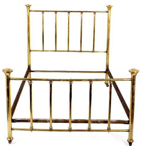 Appraisal: Butte Montana Antique Bronzed Metal Bed Frame For your consideration