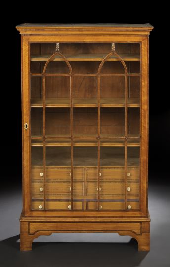 Appraisal: Regency Satinwood Bookcase first quarter th century the molded cornice