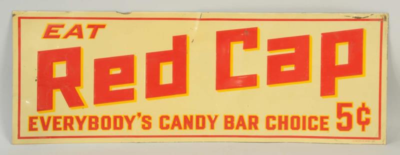 Appraisal: Red Cap Candy Car Tin Sign This sign has several