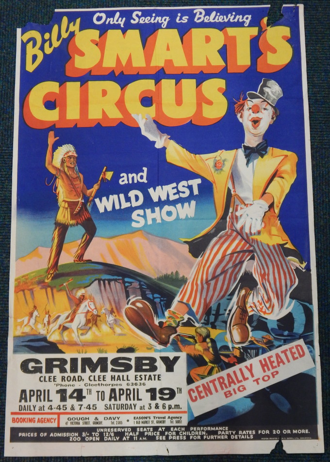 Appraisal: A Billy Smart's Circus and Wild West Show poster for