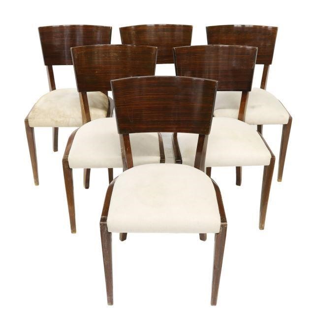 Appraisal: lot of French Art Deco rosewood dining chairs c s-