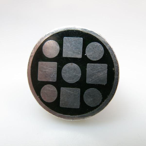 Appraisal: Walter Schluep Canadian Sterling Silver Ring decorated with black enamel