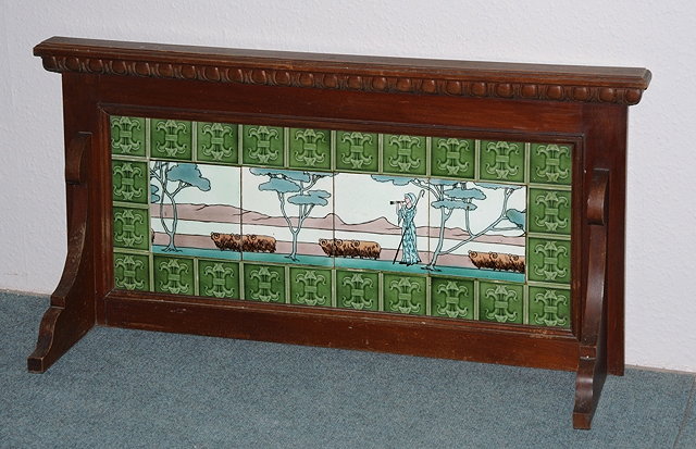 Appraisal: AN ARTS AND CRAFTS TILED WASHSTAND BACK the tiles showing