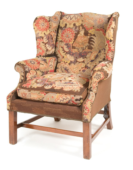 Appraisal: George III Mahogany Wing Chair Estimate -