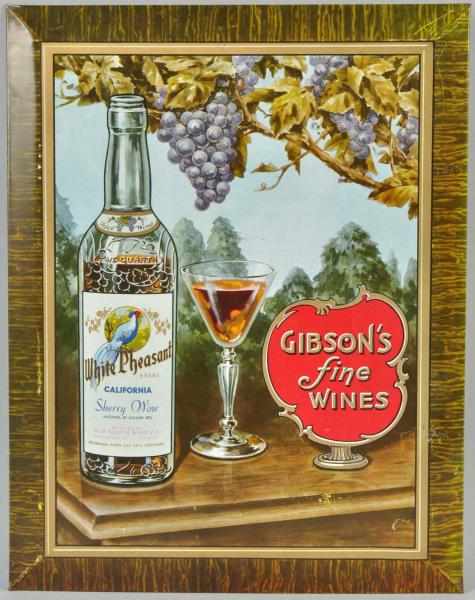 Appraisal: Tin Gibson's Fine Wines Sign Circa s to s Shows