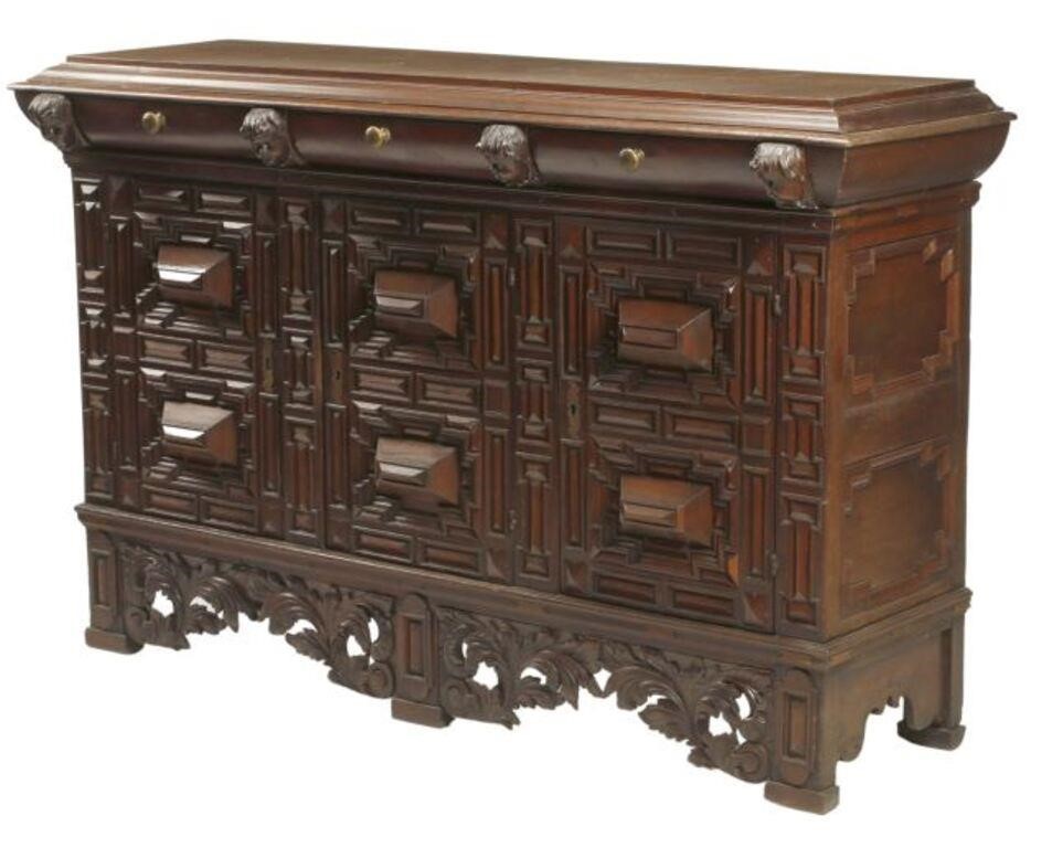 Appraisal: Continental Renaissance cabinet th c approx h w d