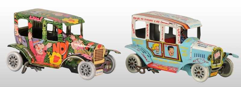 Appraisal: Lot of Tin Mexican Marx Car Wind-Up Toys Description Includes