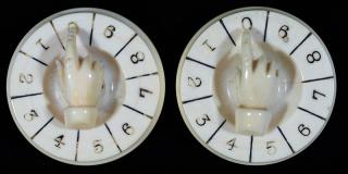 Appraisal: Pair of Ivory Whist Markers with Ivory Hand Pointer and