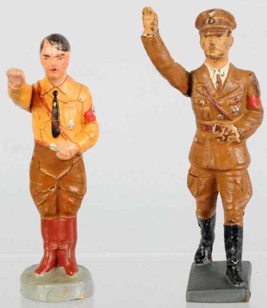 Appraisal: Lineol Elastolin Saluting Hitler Figures Both with non-movable arms Condition