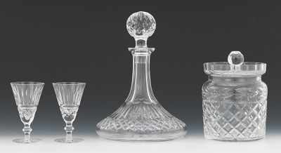 Appraisal: A Waterford Crystal Ship's Decanter Pair of Wine Glasses and