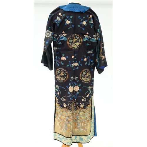 Appraisal: A Chinese embroidered silk robe early th c approximately cm