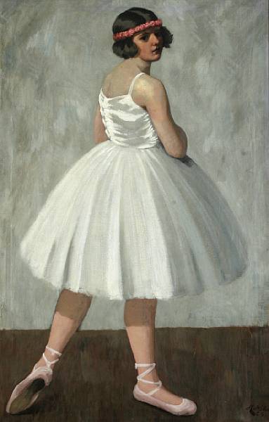 Appraisal: Helge Helme Danish - A young ballerina signed and dated