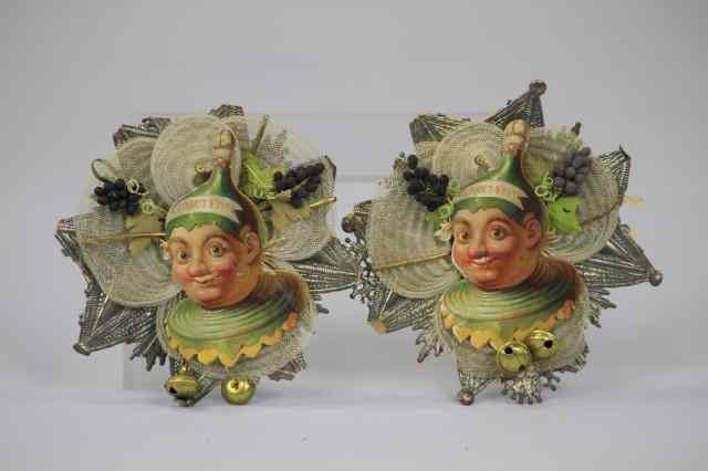 Appraisal: TWO DIE CUT DRESDEN JESTER ON SUNBURST Germany includes two