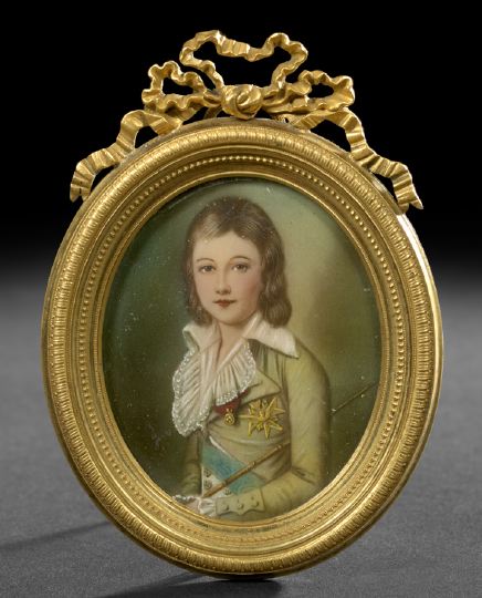 Appraisal: After Alexandre Kucharsky Polish French - an oval portrait miniature