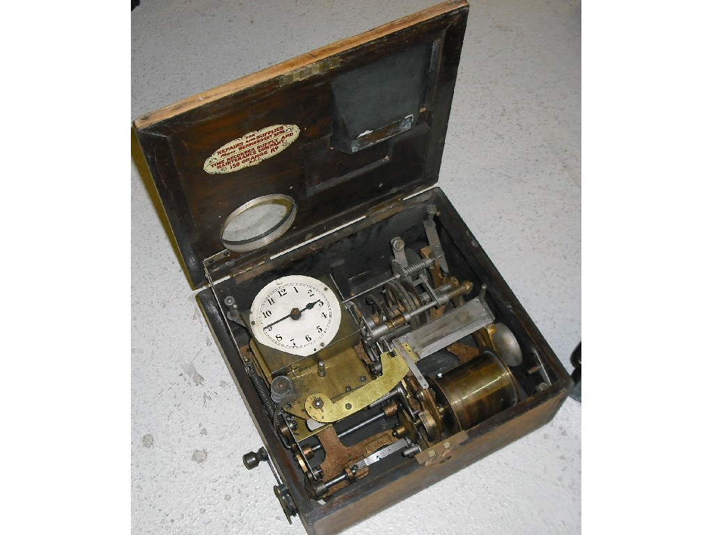 Appraisal: Oak cased time recorder by The Time Recorder Supply Maintenance