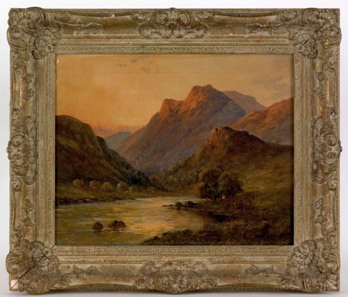 Appraisal: Graham Williams Scottish oil on canvas mountainous landscape signed lower