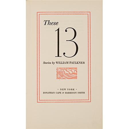 Appraisal: FAULKNER WILLIAM These Stories Estimate -