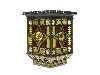 Appraisal: A VICTORIAN GOTHIC BRASS AND STAINED GLASS HALL LANTERN of