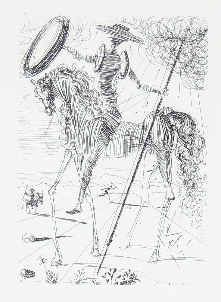 Appraisal: Salvador Dali Don Quixote Etching Salvador Dali Don Quixote Etching