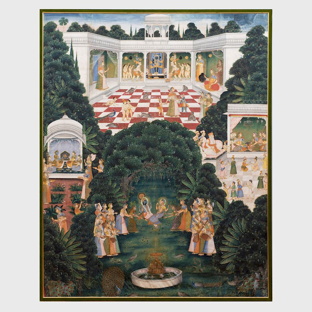 Appraisal: Indian Painted Pichhavai Rajasthan Nathdwara Painted on cotton of Krishna