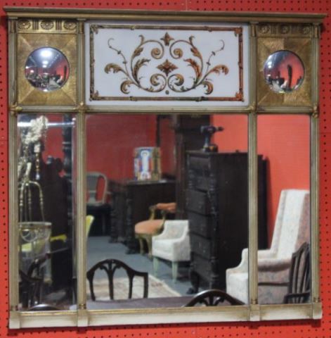 Appraisal: Sheraton Style Eglomise Mirror From a Rye NY estate Dimensions