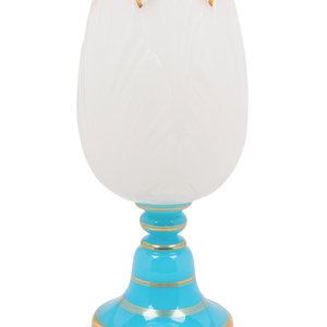 Appraisal: A Baccarat Opaline Glass Vase with acid-etched Baccarat France mark