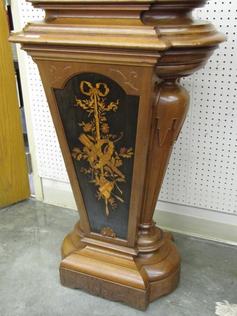 Appraisal: Renaissance Revival Walnut Victorian Newel Post Pedestal with marquetry Inlay