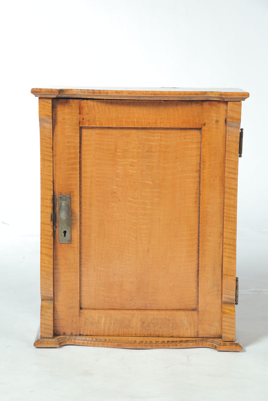 Appraisal: HANGING CABINET Probably Ohio nd half- th century curly maple