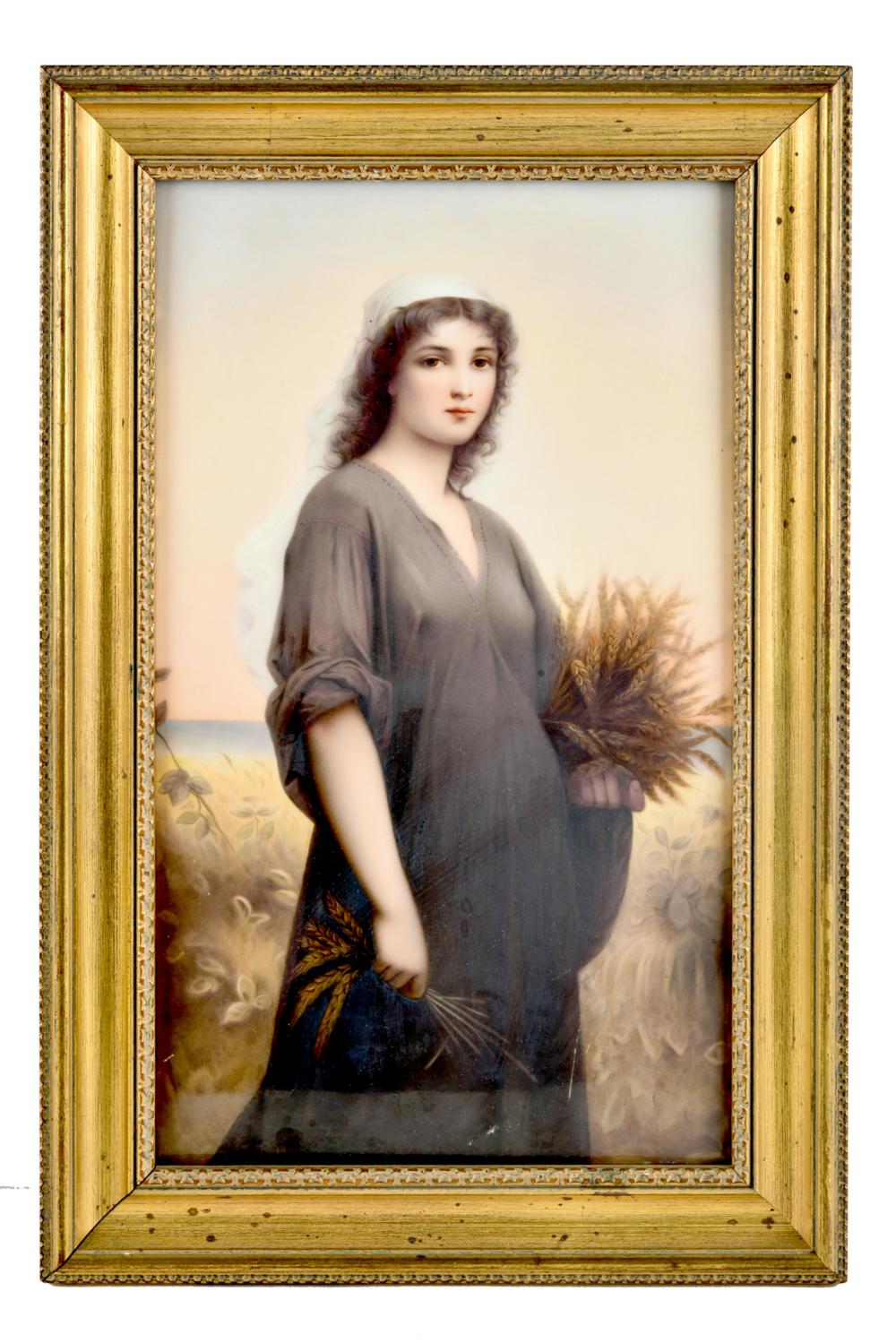 Appraisal: KPM PORCELAIN PLAQUE RUTH impressed KPM mark to verso Condition